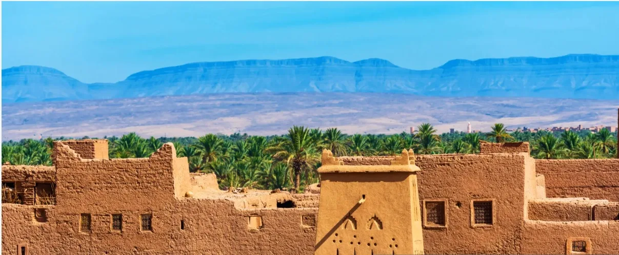 Kasbah Walls Above the Palm Grove, Ouarzazate
